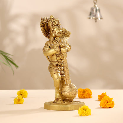 Brass Lord Hanuman Standing Idol (14 Inch)