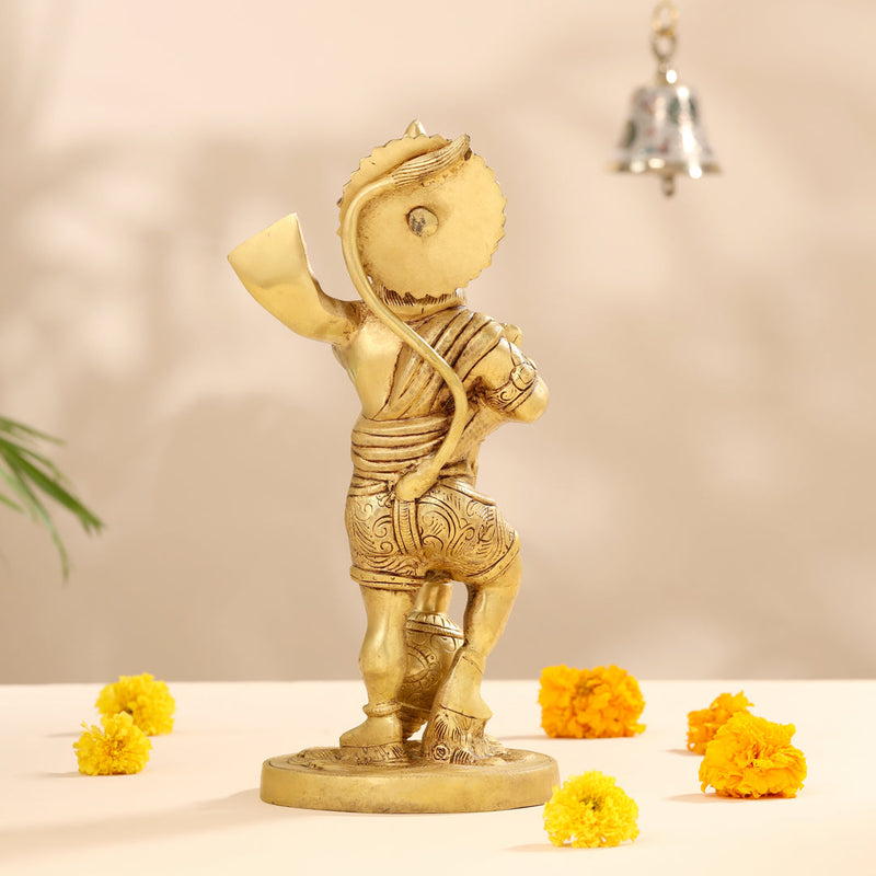 Brass Lord Hanuman Standing Idol (14 Inch)