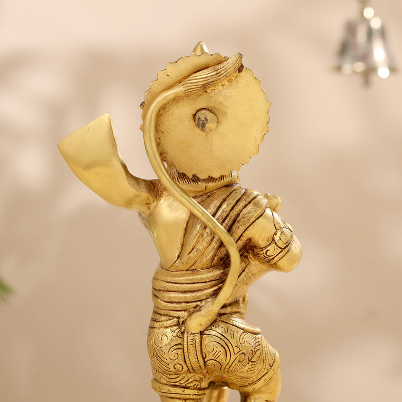 Brass Lord Hanuman Standing Idol (14 Inch)