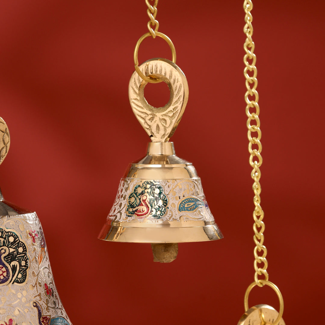 Brass Wall Hanging Meenakari Temple Bell