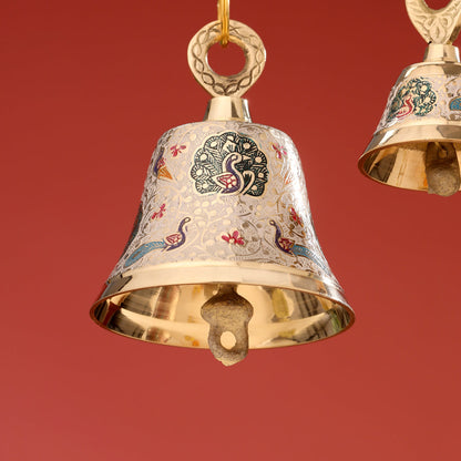 Brass Wall Hanging Meenakari Temple Bell