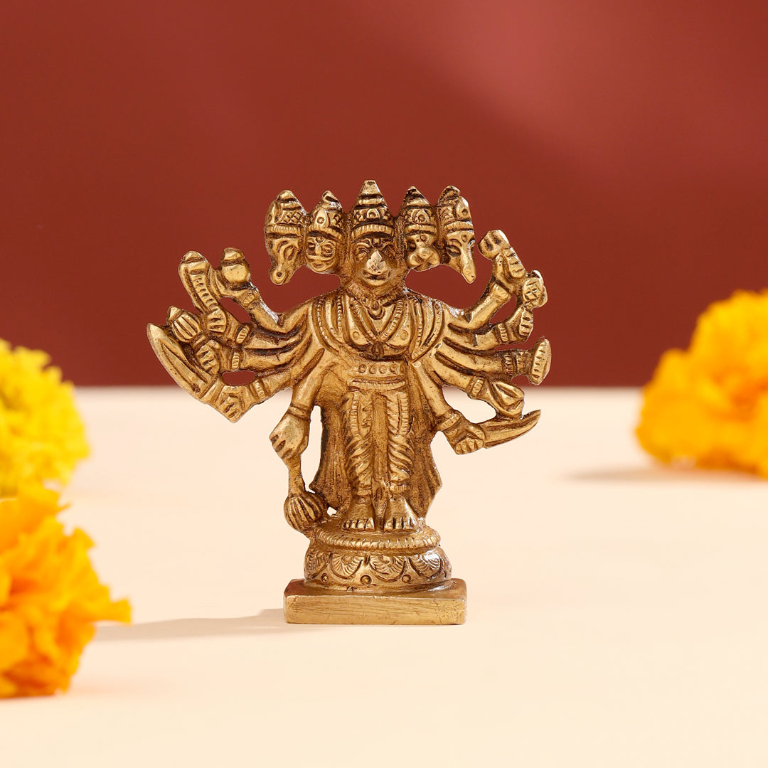 Brass Panchmukhi Hanuman Idol (4 Inch)