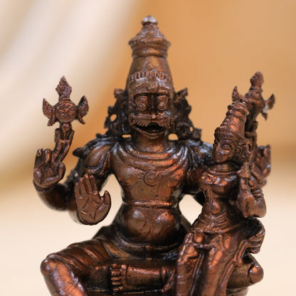 Copper Lakshmi Narasimha Idol (4 Inch)