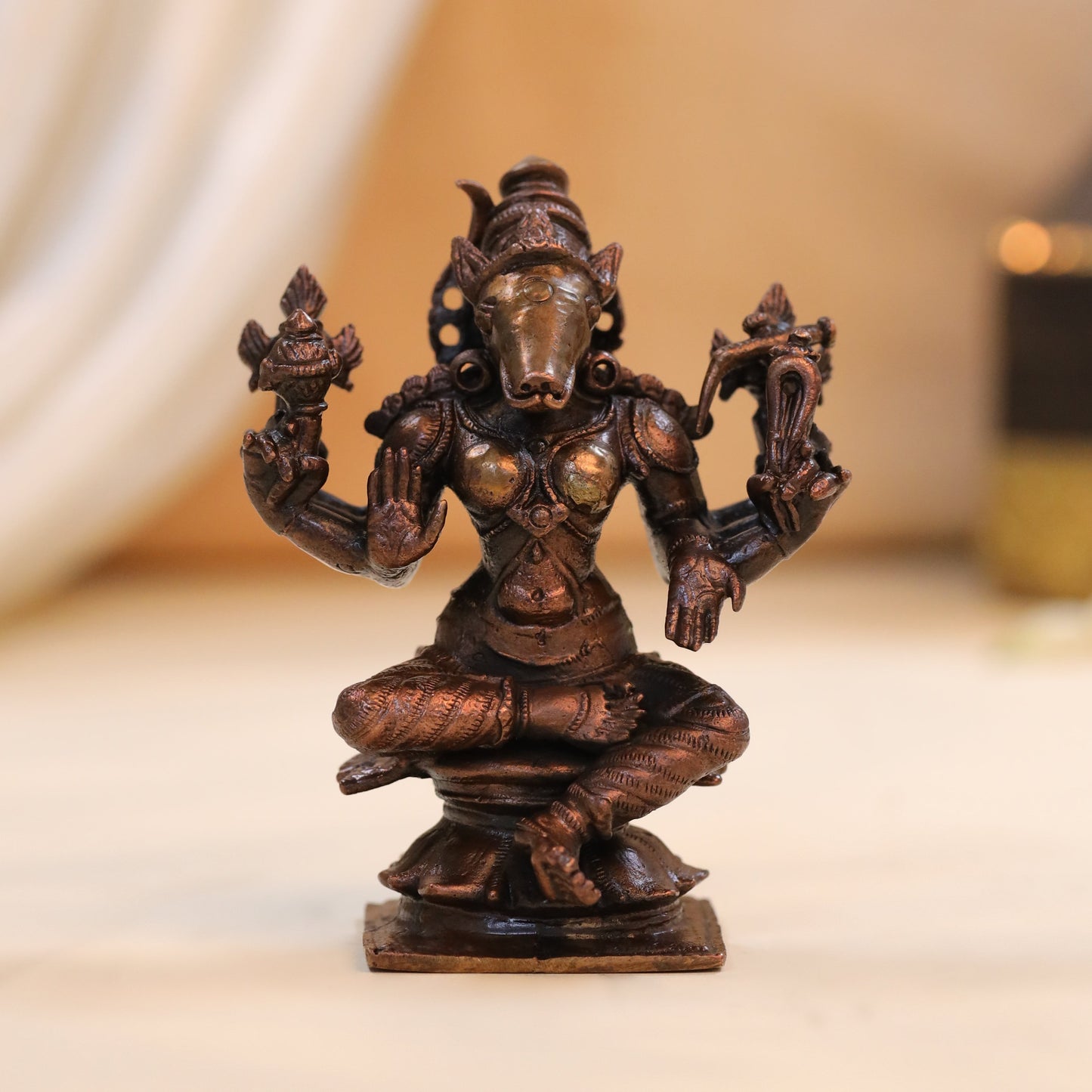 Copper Varahi Devi Idol (4 Inch)