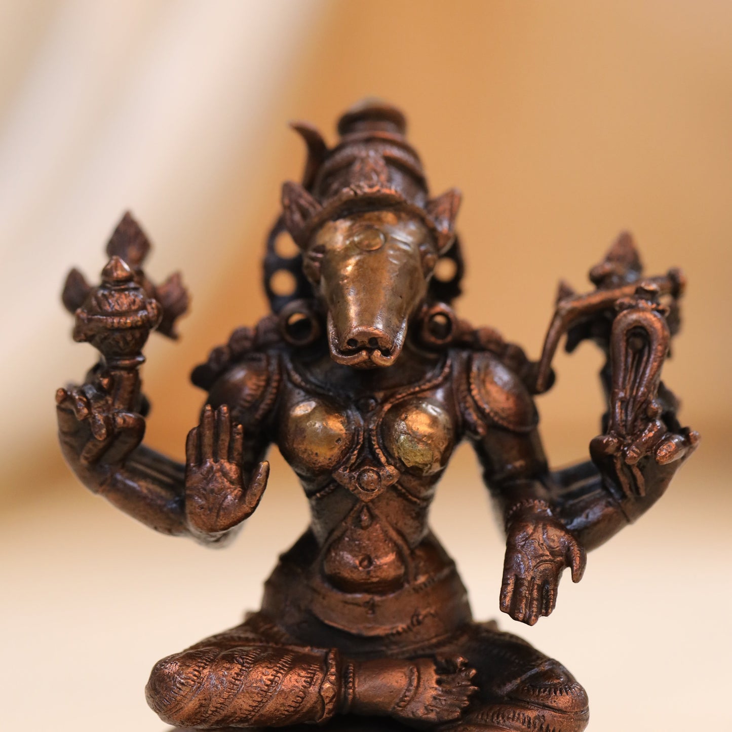 Copper Varahi Devi Idol (4 Inch)