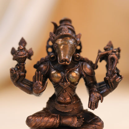 Copper Varahi Devi Idol (4 Inch)