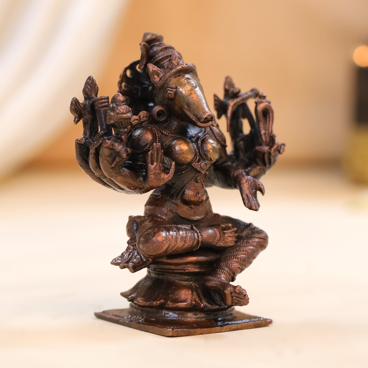 Copper Varahi Devi Idol (4 Inch)