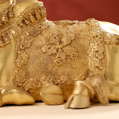 Brass Majestic Nandi Idol (20.5 Inch)