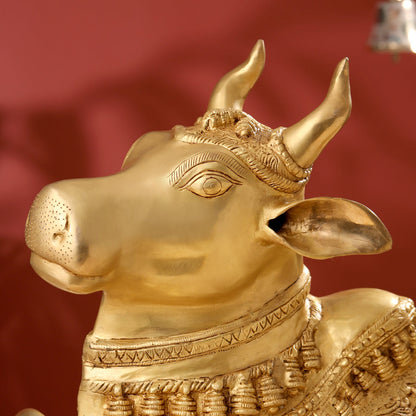 Brass Majestic Nandi Idol (20.5 Inch)