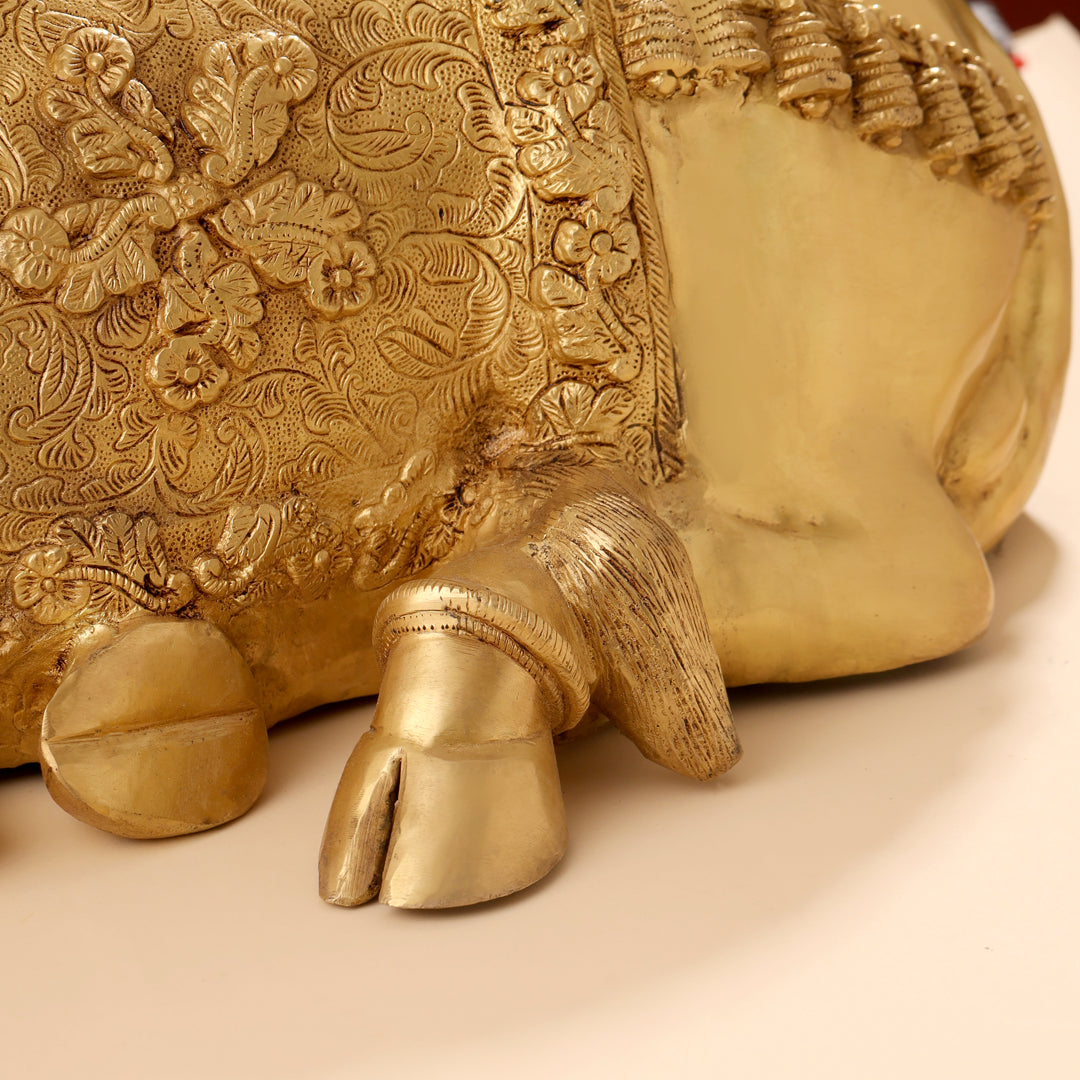 Brass Majestic Nandi Idol (20.5 Inch)