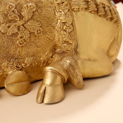 Brass Majestic Nandi Idol (20.5 Inch)