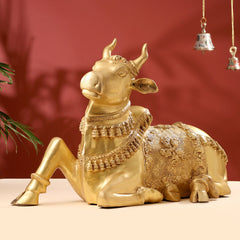 Brass Majestic Nandi Idol (20.5 Inch)