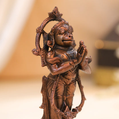 Copper Hanuman Standing Idol (5.5 Inch)