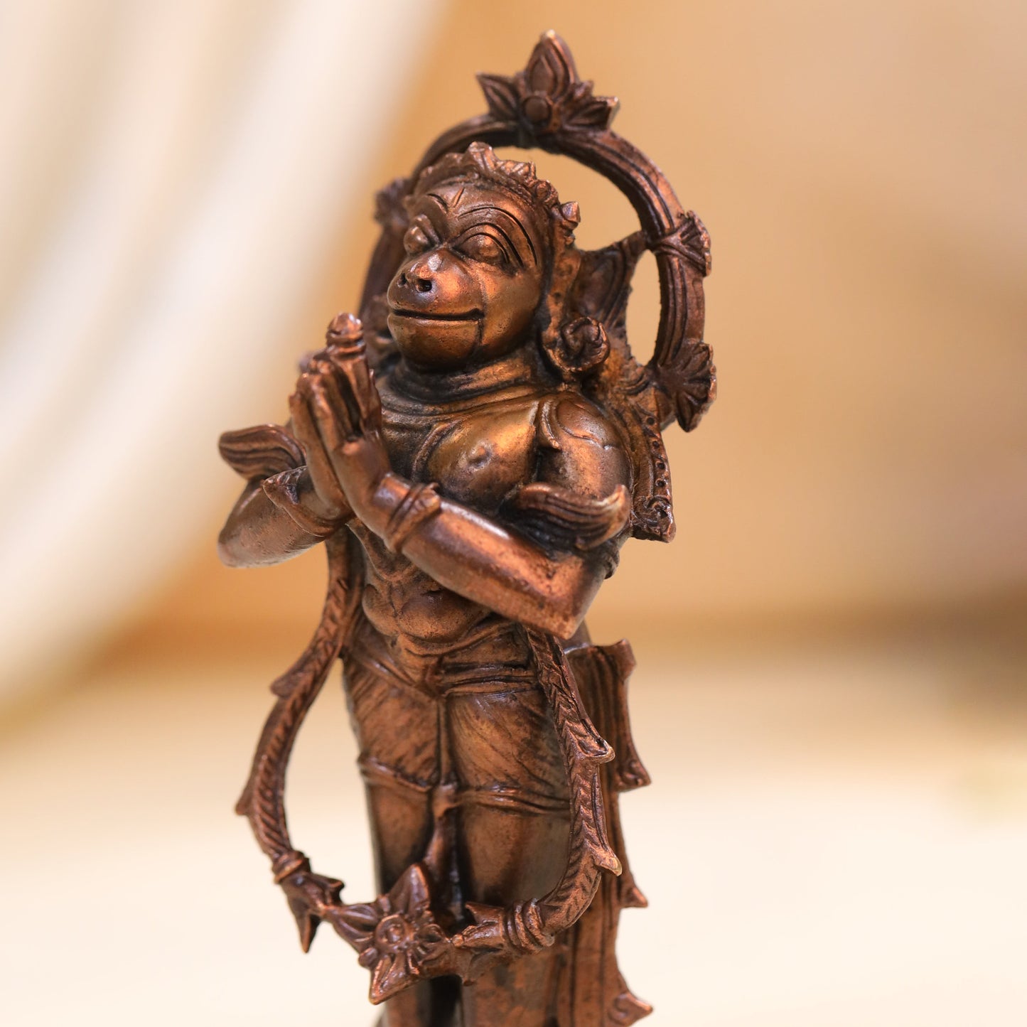 Copper Hanuman Standing Idol (5.5 Inch)
