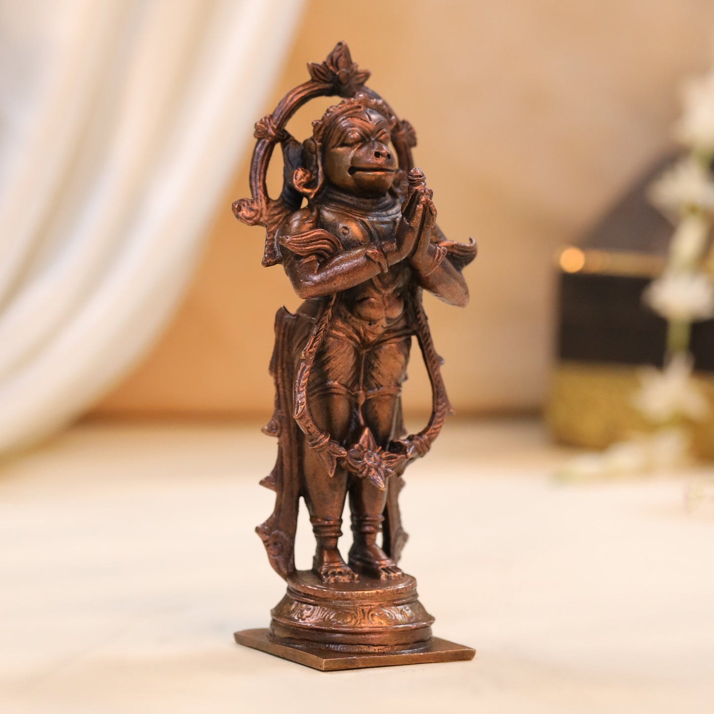 Copper Hanuman Standing Idol (5.5 Inch)