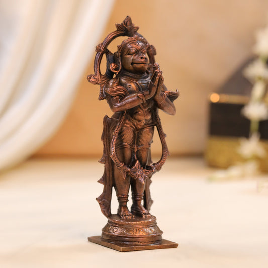 Copper Hanuman Standing Idol (5.5 Inch)