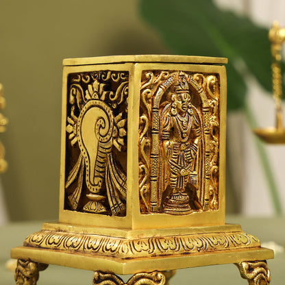 Brass Tirupati Balaji Dhoop Dani & Incense Holder (6.5 Inch)