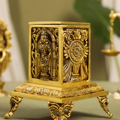 Brass Tirupati Balaji Dhoop Dani & Incense Holder (6.5 Inch)