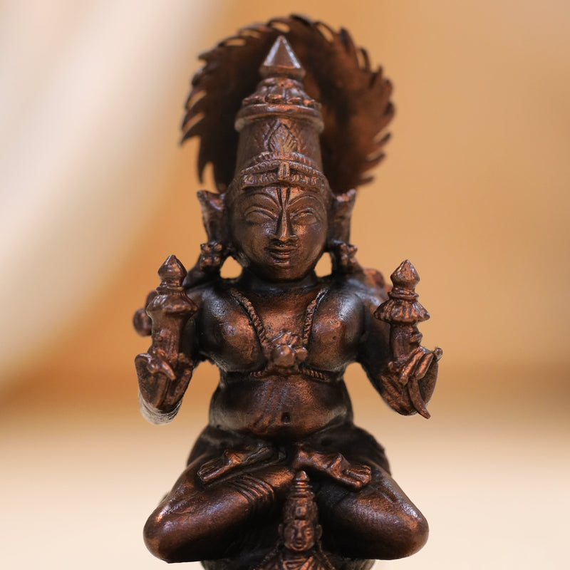 Copper Surya Rath Idol (4 Inch)