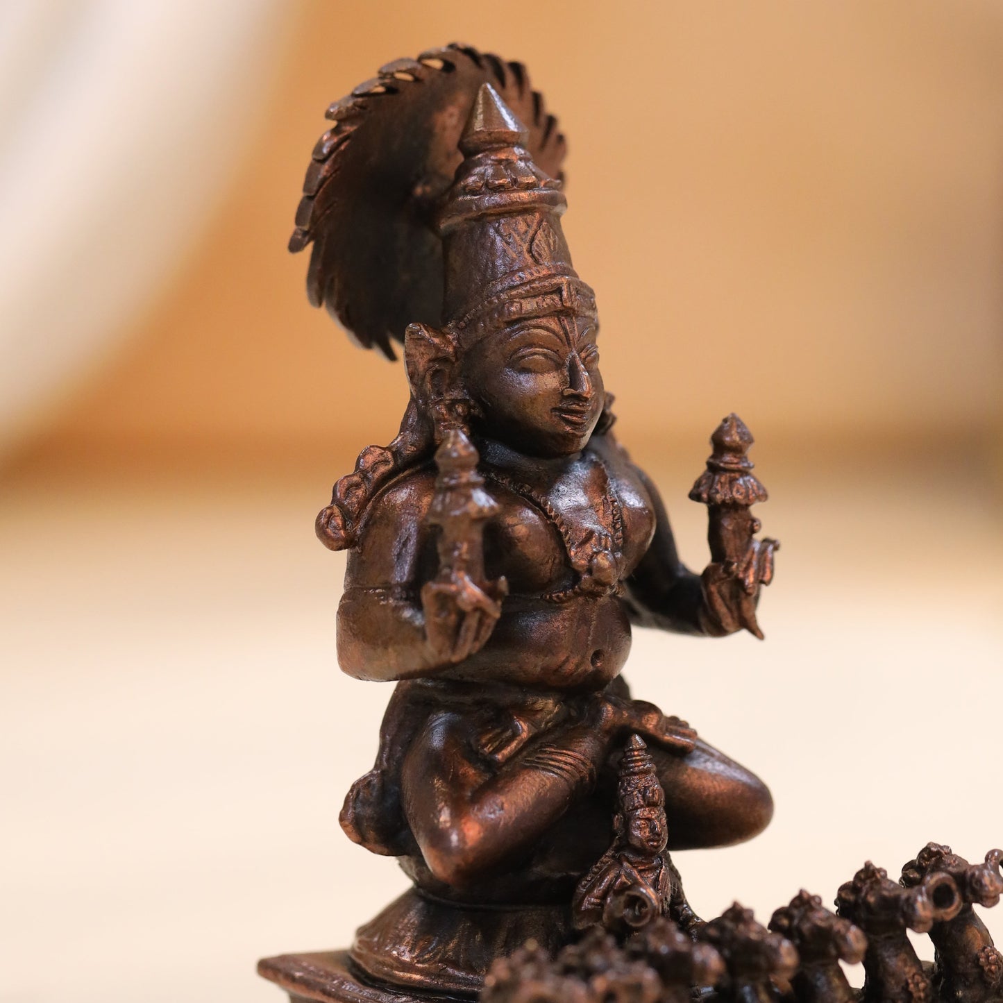 Copper Surya Rath Idol (4 Inch)