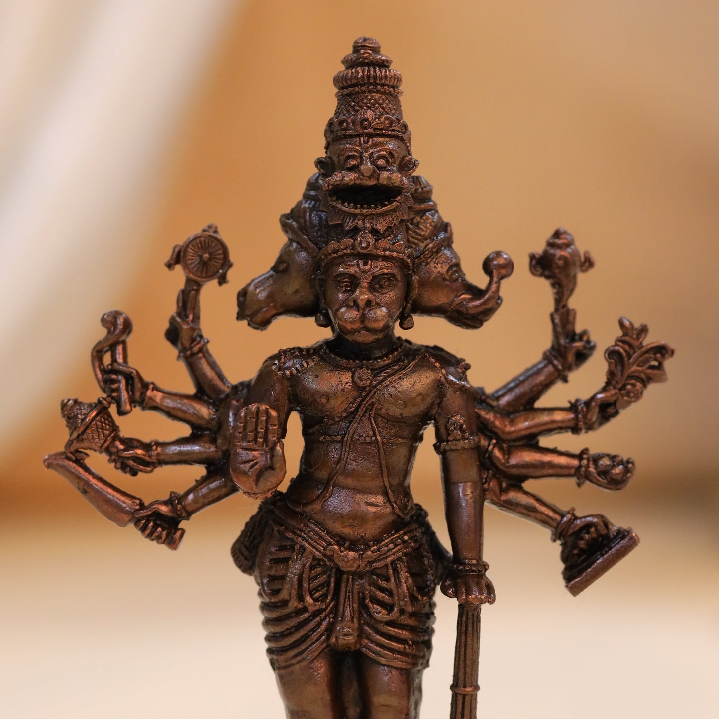 Copper Panchmukhi Hanuman Idol (4.5 Inch)