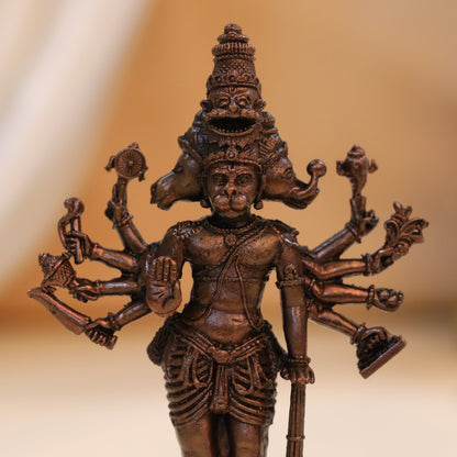 Copper Panchmukhi Hanuman Idol (4.5 Inch)