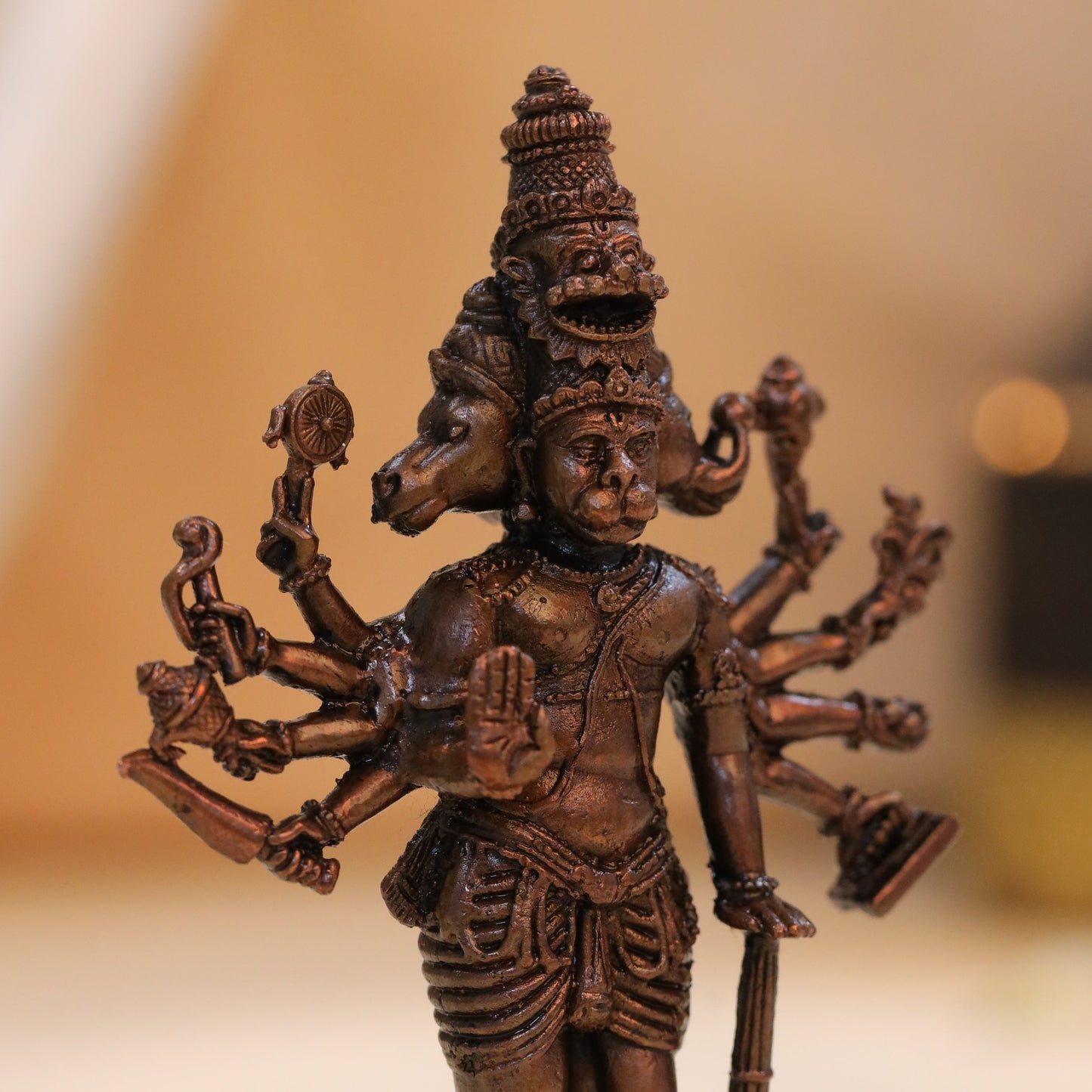Copper Panchmukhi Hanuman Idol (4.5 Inch)
