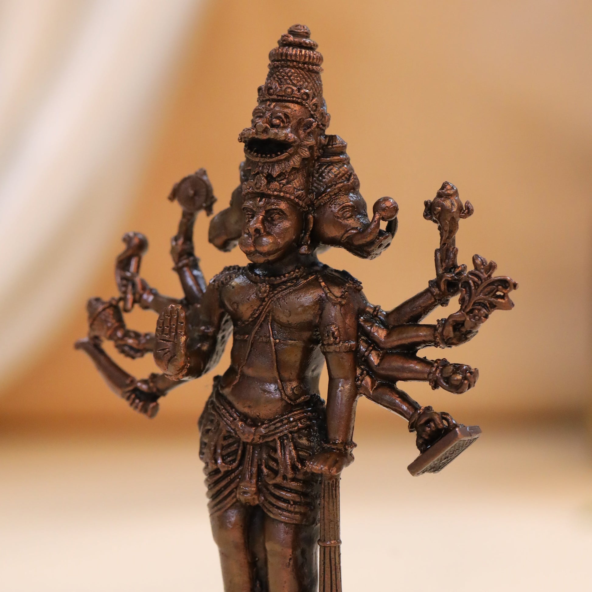 Copper Panchmukhi Hanuman Idol (4.5 Inch)