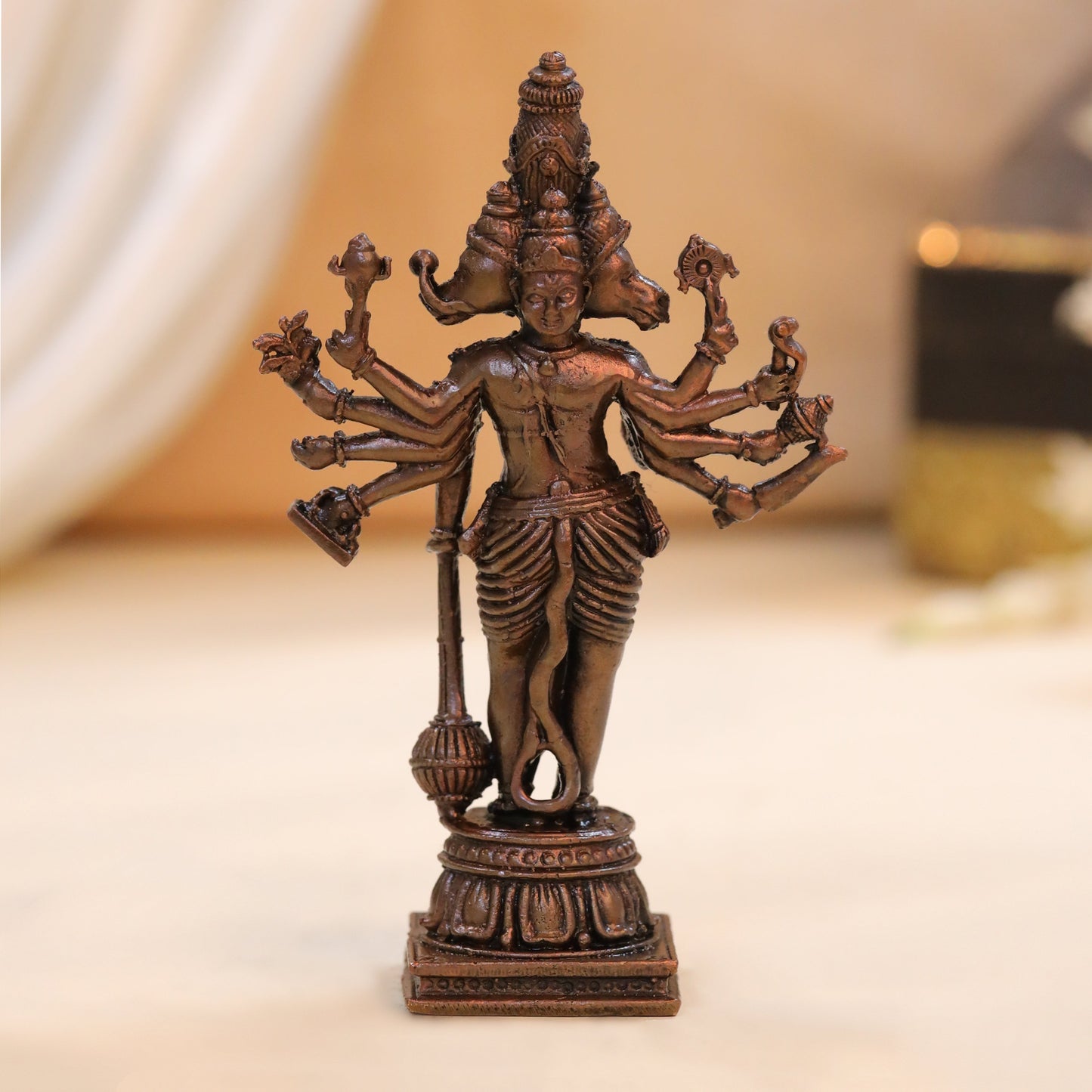 Copper Panchmukhi Hanuman Idol (4.5 Inch)