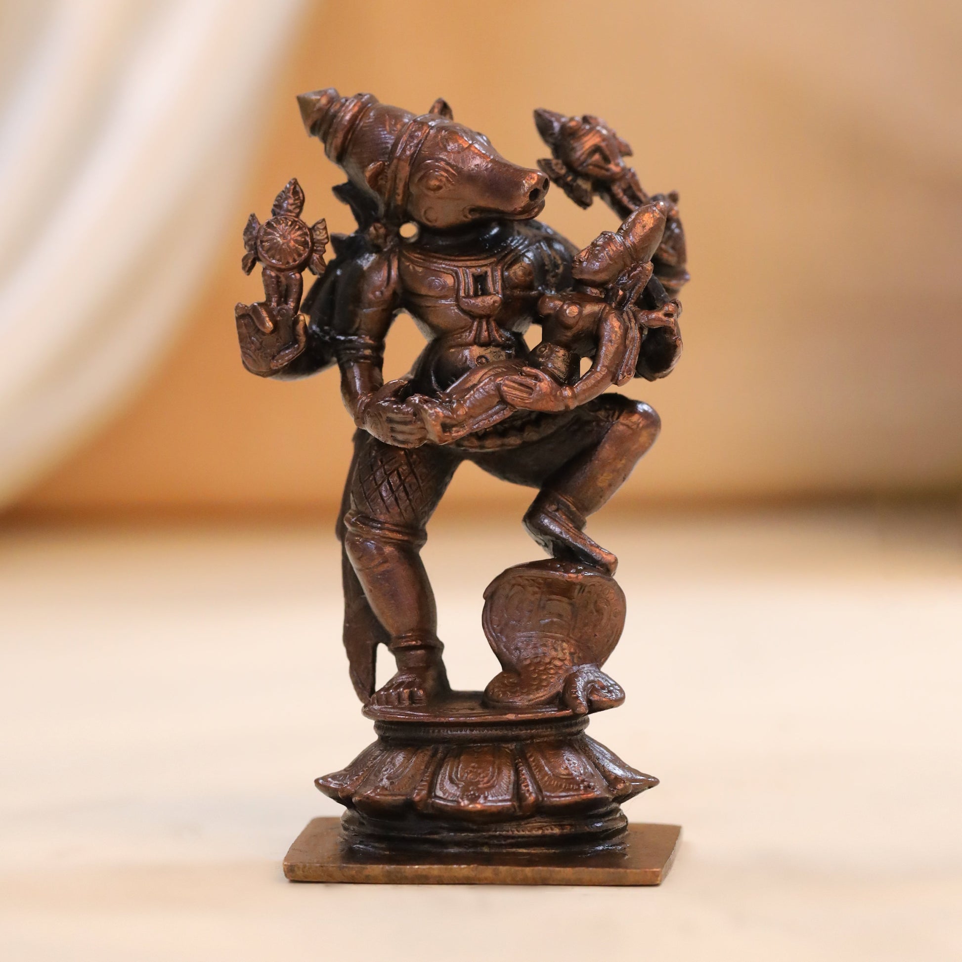Copper Standing Varaha Lakshmi Idol (3.5 Inch)