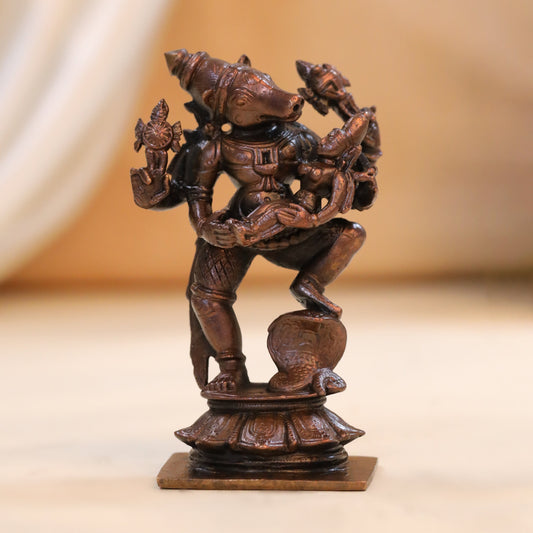 Copper Standing Varaha Lakshmi Idol (3.5 Inch)