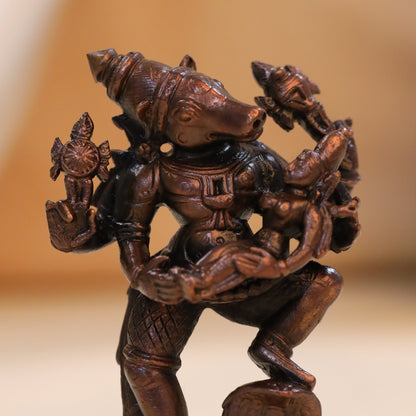 Copper Standing Varaha Lakshmi Idol (3.5 Inch)