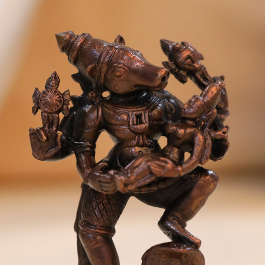 Copper Standing Varaha Lakshmi Idol (3.5 Inch)