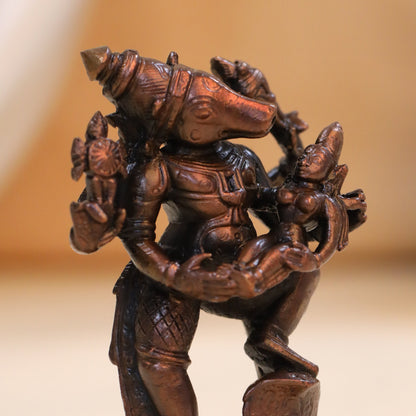 Copper Standing Varaha Lakshmi Idol (3.5 Inch)