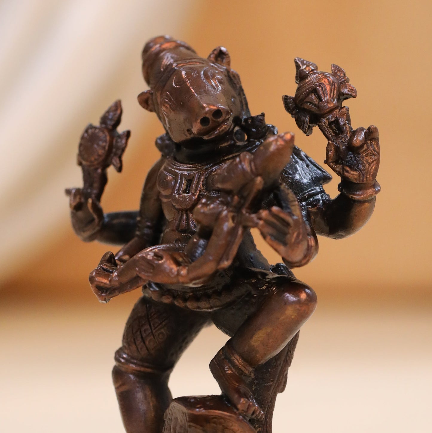 Copper Standing Varaha Lakshmi Idol (3.5 Inch)