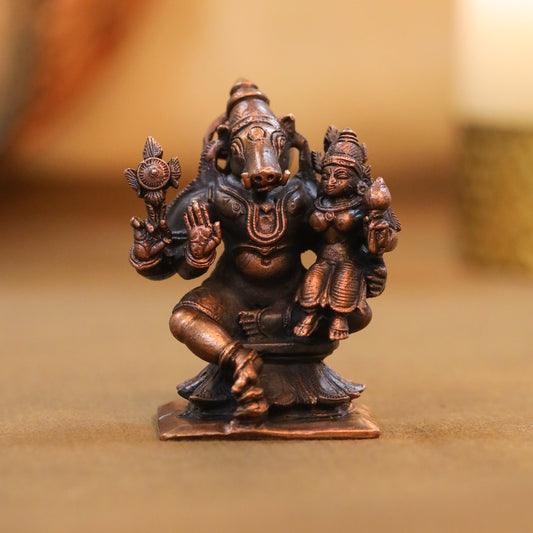 Copper Varaha Lakshmi Idol (2.5 Inch)