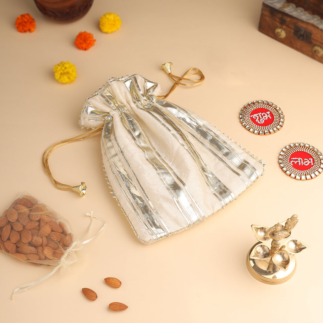 Brass Peacock Diya Festive Potli/Hamper