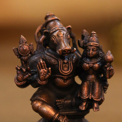 Copper Varaha Lakshmi Idol (2.5 Inch)