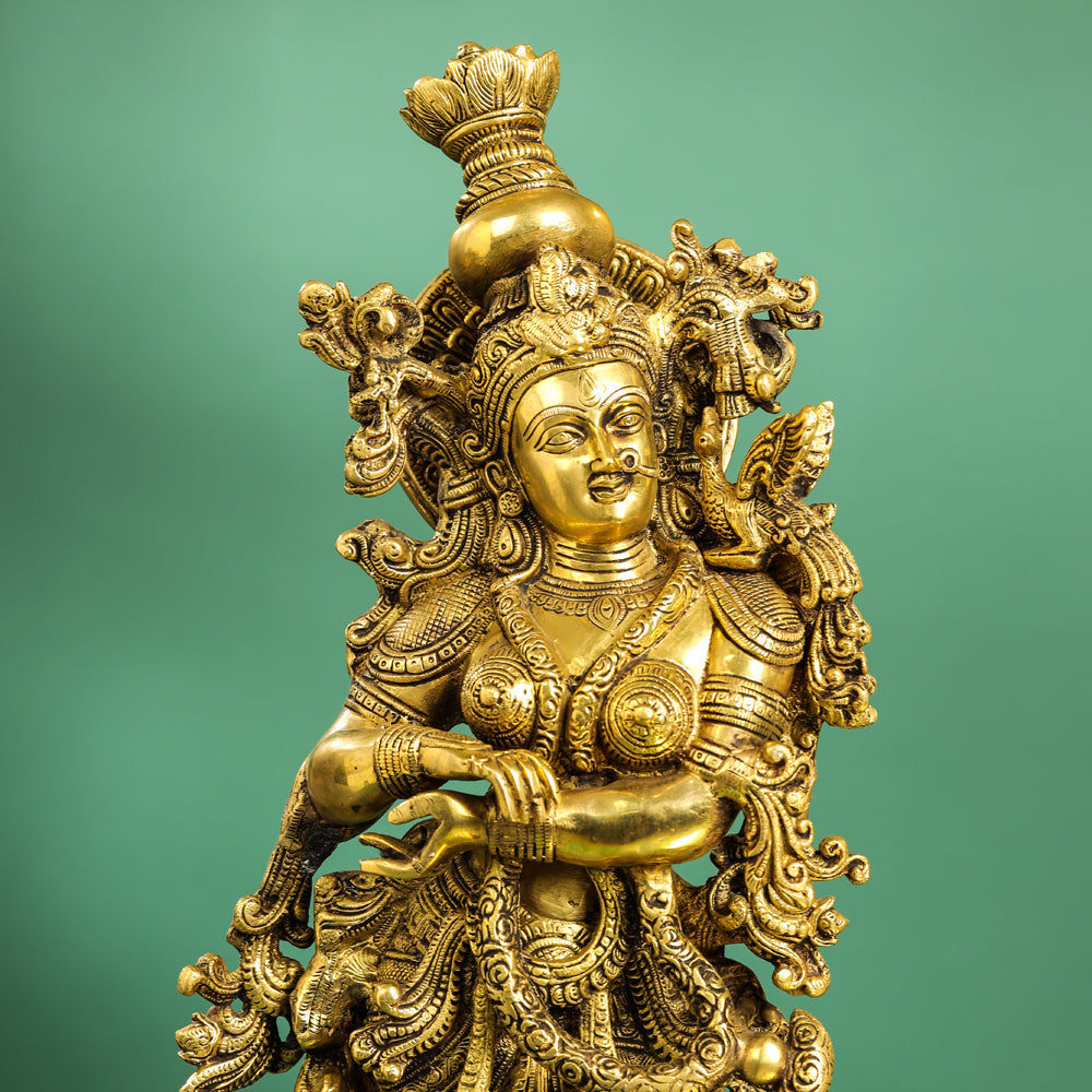 Brass Goddess Radha Statue (30 Inch)