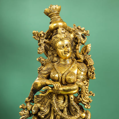 Brass Goddess Radha Statue (30 Inch)