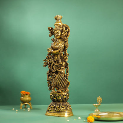 Brass Goddess Radha Statue (30 Inch)