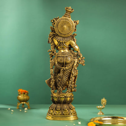 Brass Goddess Radha Statue (30 Inch)