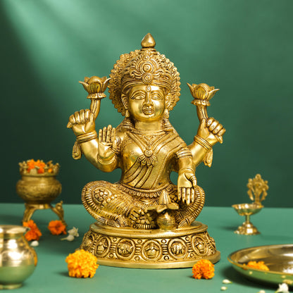 Brass Ashtavinayak Ganesha And Lakshmi Set