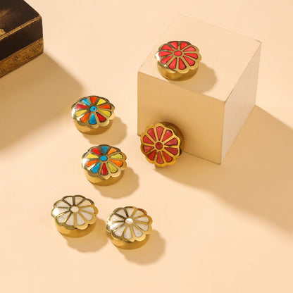 Brass Shell Flower Jewellery Box Pair (3 in 1)