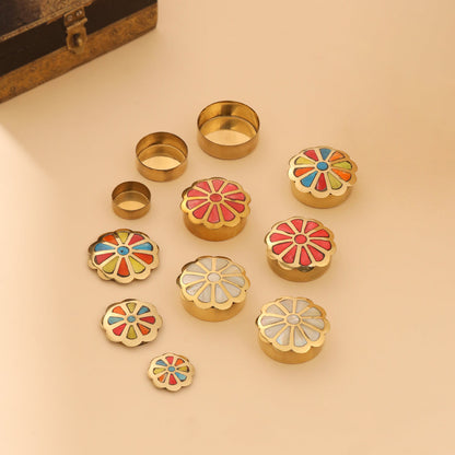 Brass Shell Flower Jewellery Box Pair (3 in 1)