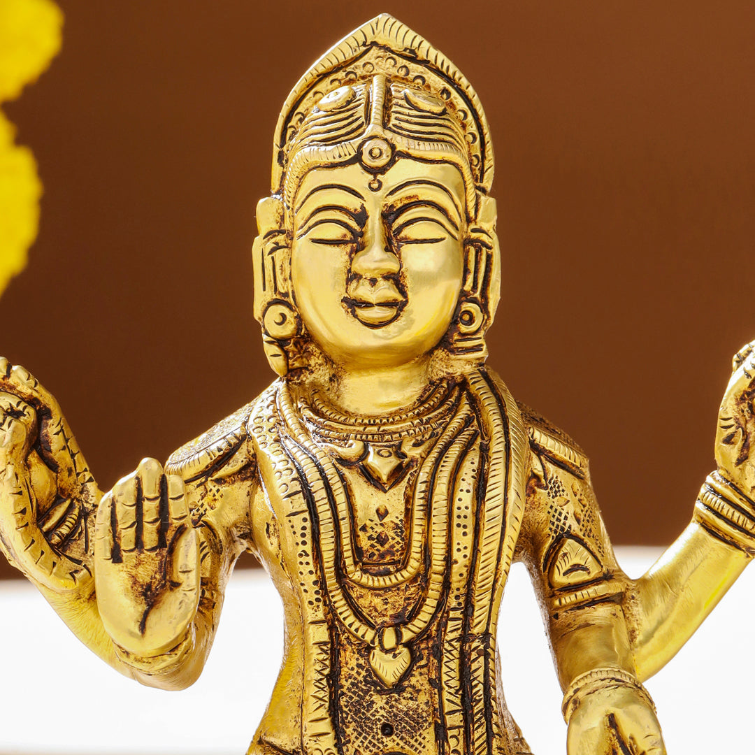 Brass Bala Tripurasundari Idol On Lotus (6 Inch)