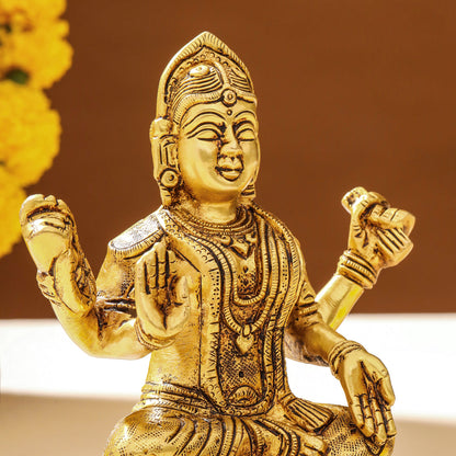 Brass Bala Tripurasundari Idol On Lotus (6 Inch)