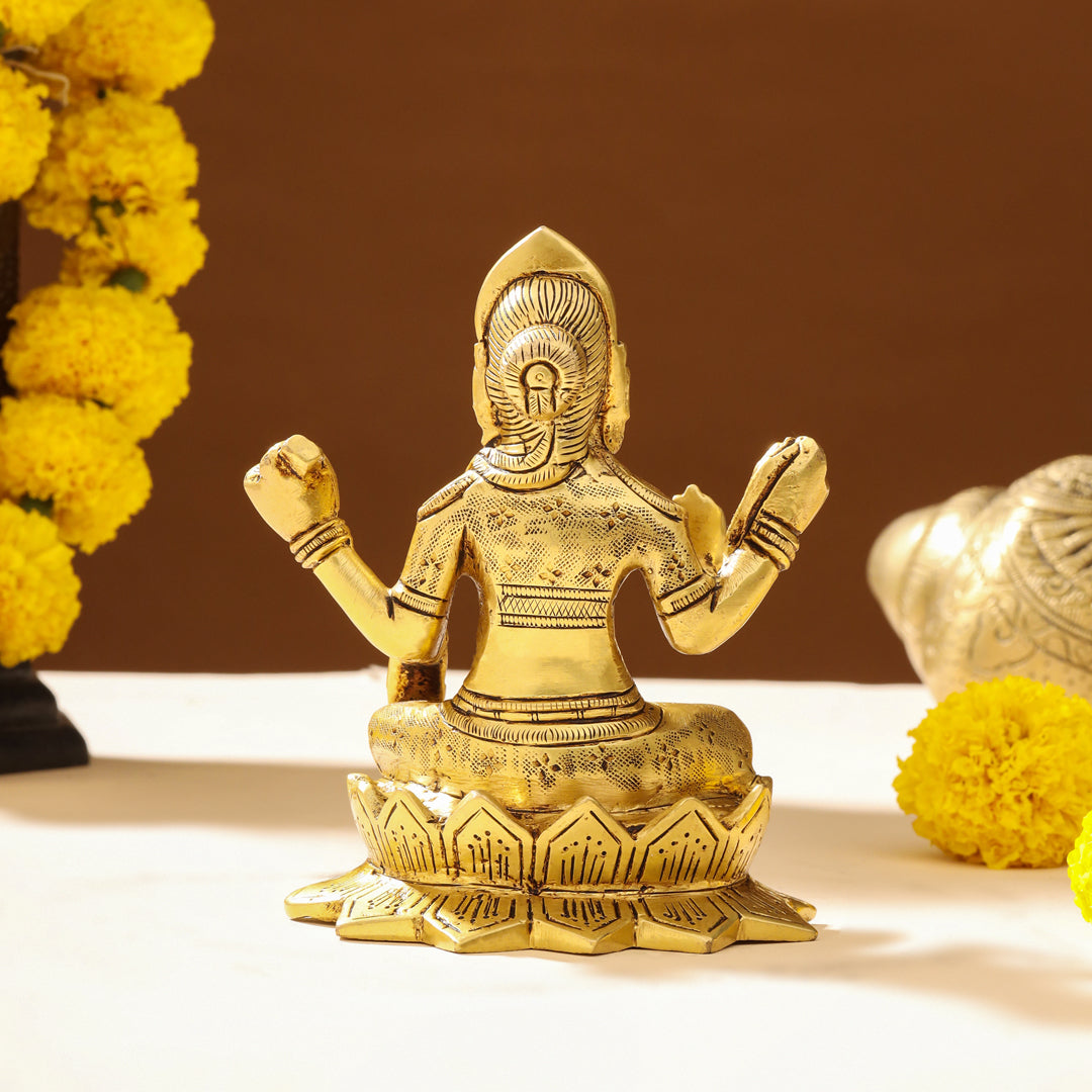 Brass Bala Tripurasundari Idol On Lotus (6 Inch)