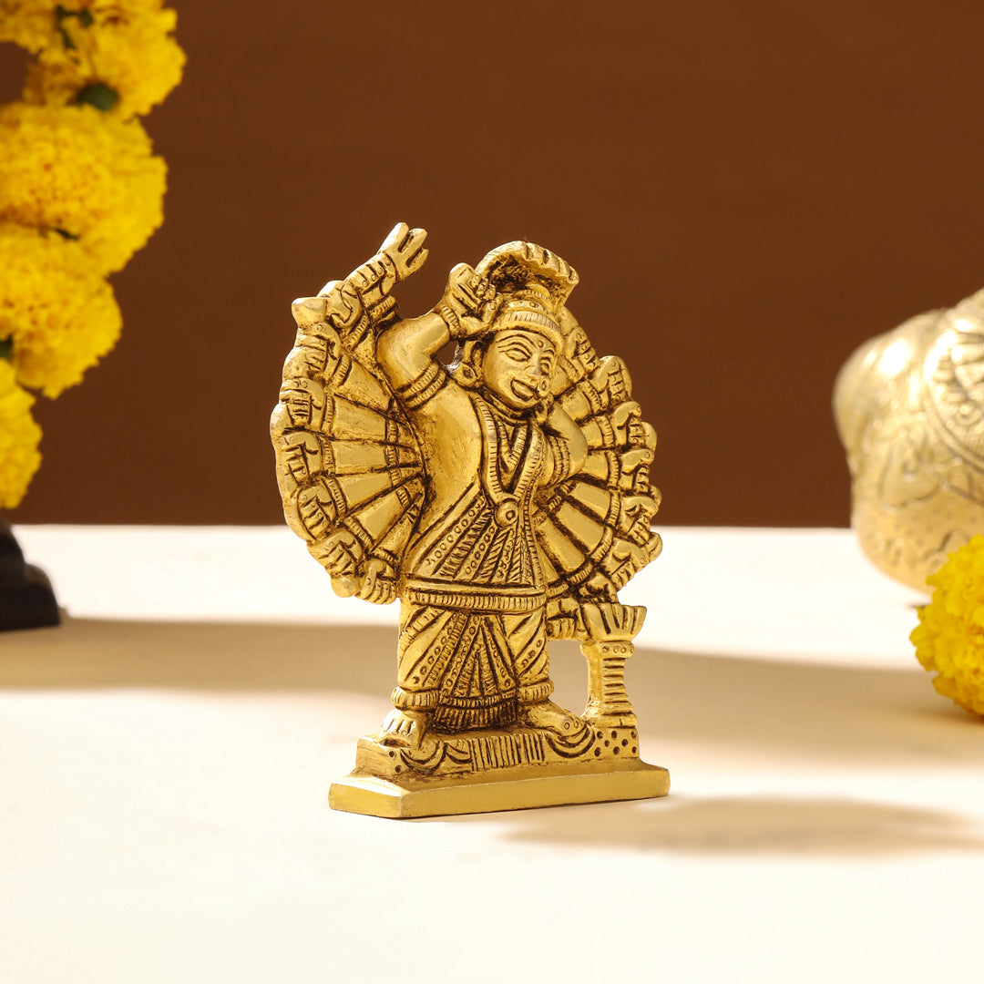 Brass Goddess Saptashrungi Idol (4.5 Inch)