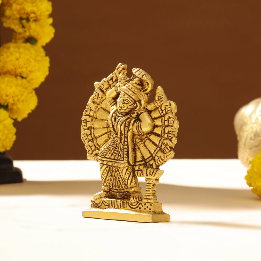 Brass Goddess Saptashrungi Idol (4.5 Inch)